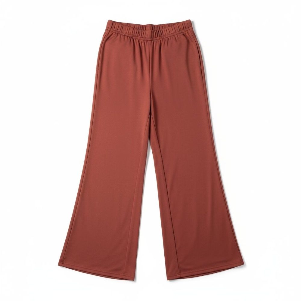 Loveu.Dear Rust Orange Wide Leg Palazzo Pants Large Fall Office Comfy Flare Boho